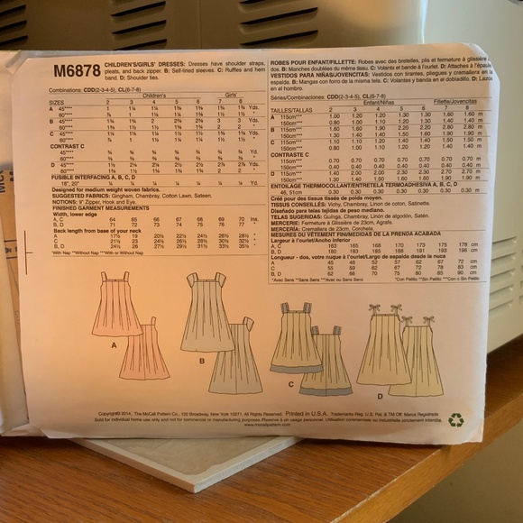 🧸 4 patterns for $20 … McCALL’S Sewing Pattern - Girls 6-7-8 - Picture 3 of 4